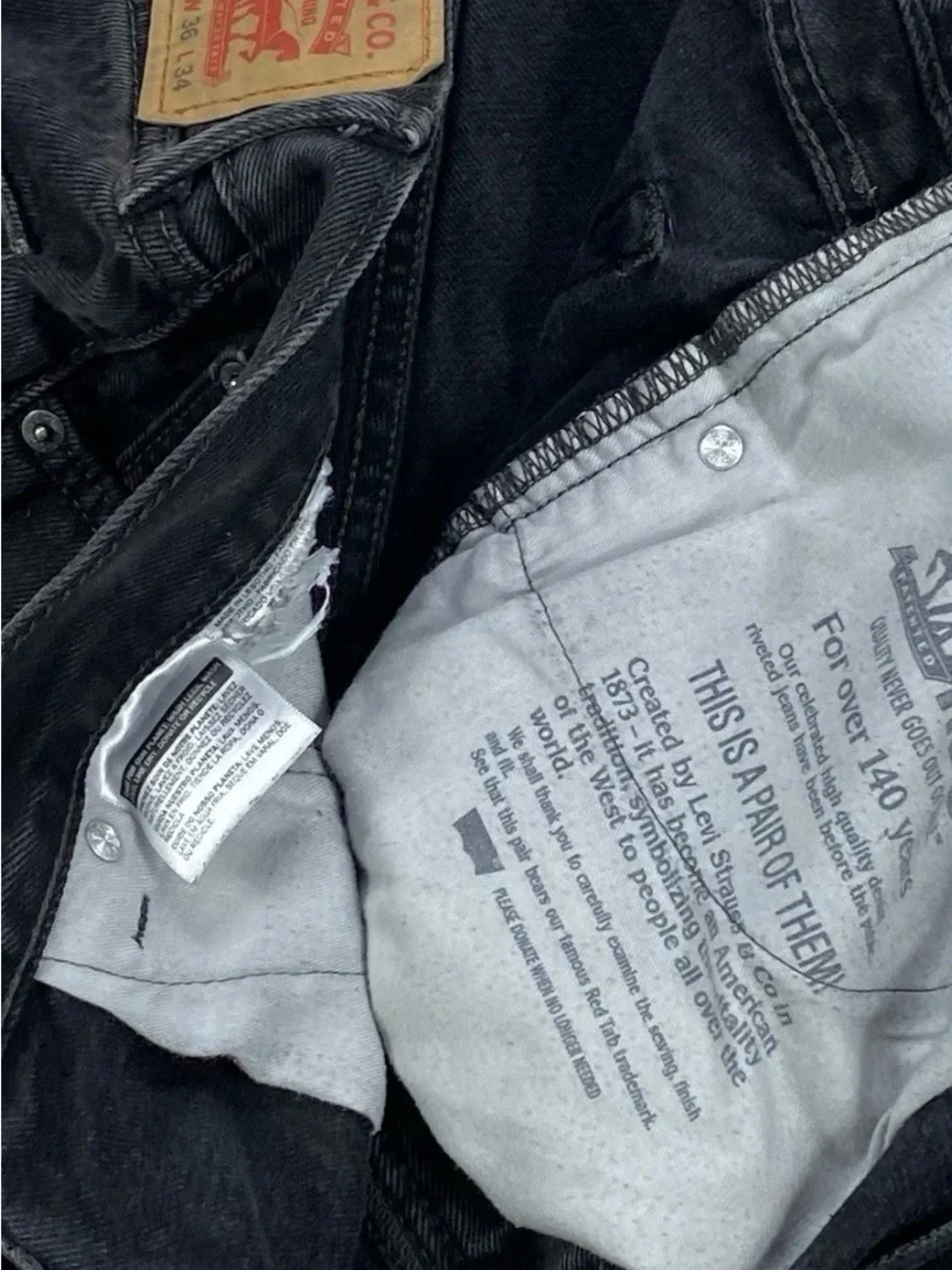 Levi's Black Cutoff Raw Hem Denim Shorts